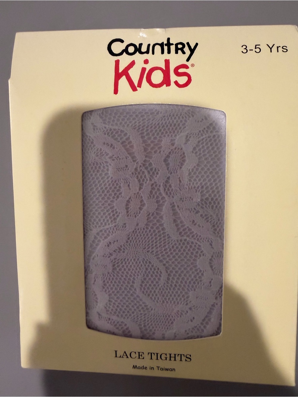 Country Kids Lace Tights in Light Gray